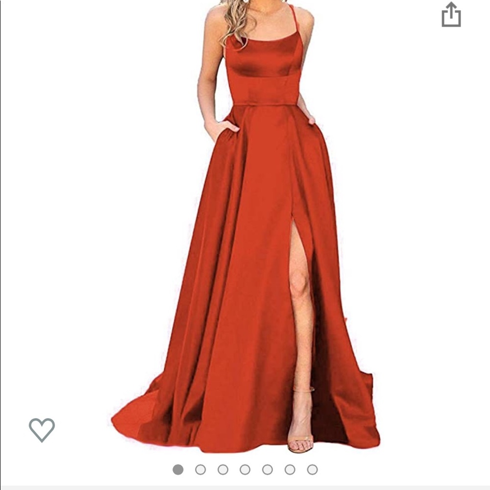 Satin rust formal dress